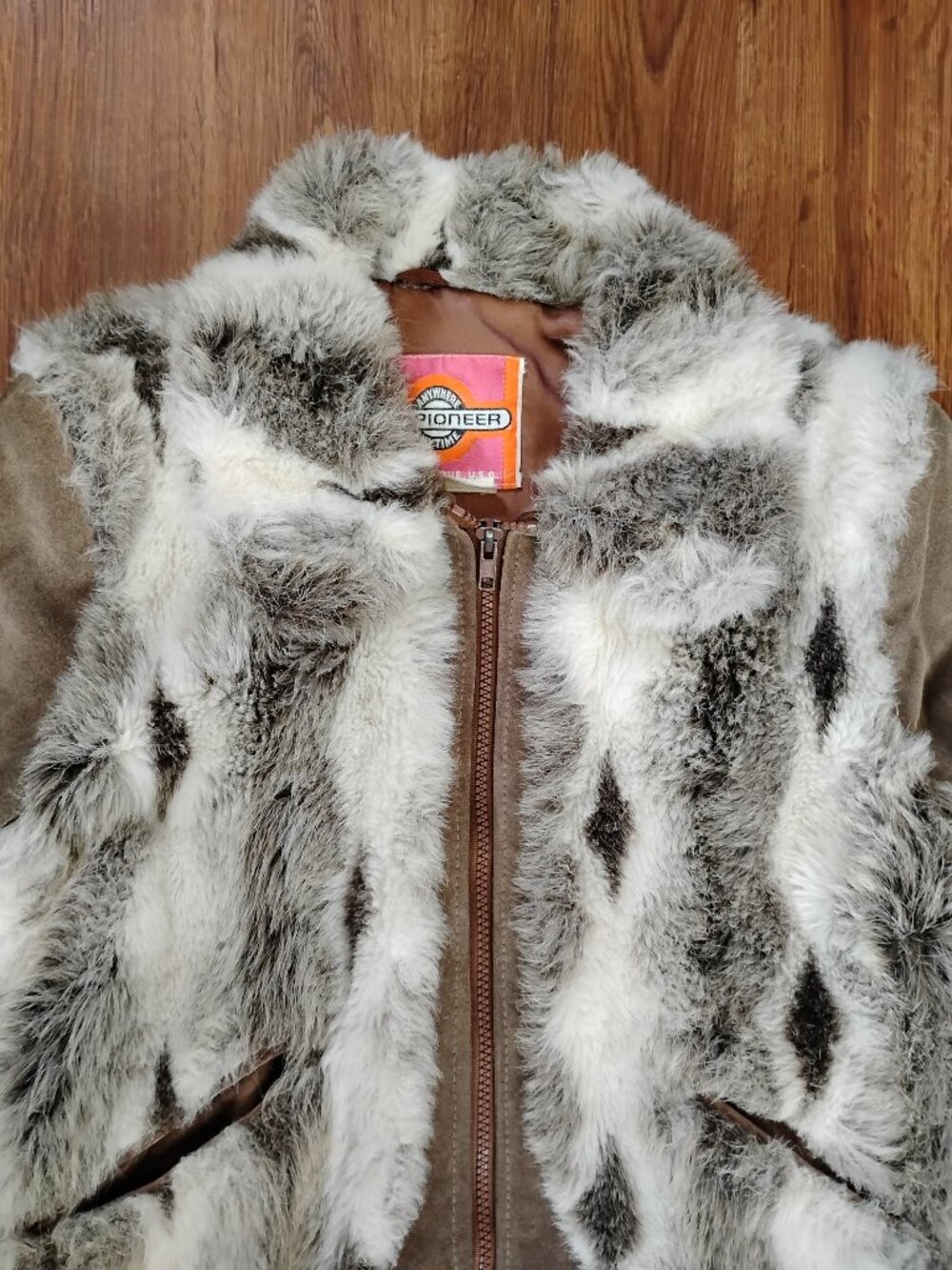 Vintage Ms. Pioneer Faux Fur Leather Jacket Coat